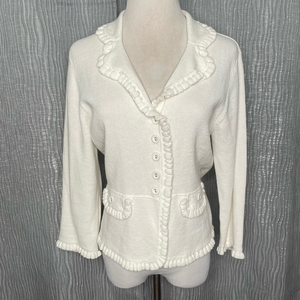Ella Rose linen blend knit cardigan. Runs small